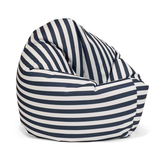 Flexforma Outdoor Adult Bean Bag Chair - Stripe Navy Blue 01