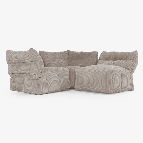 3 Piece Multi Modular Sofa Set - Cord Dovetail Grey 03