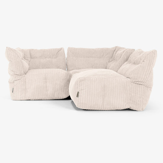3 Piece Multi Modular Sofa Set - Cord Ivory 04