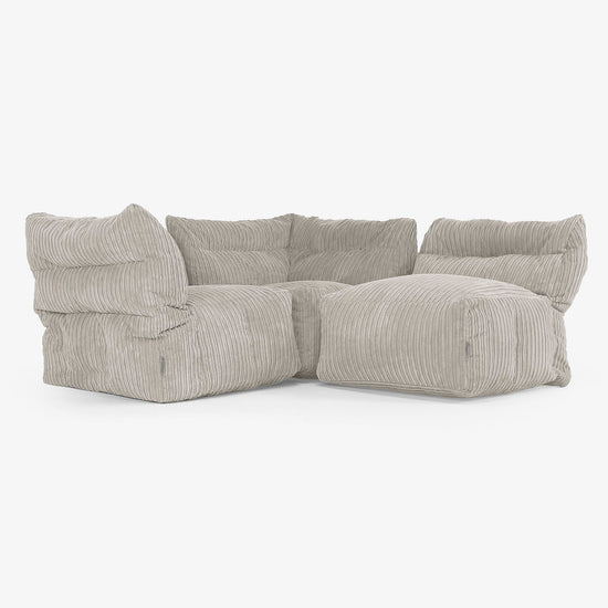 3 Piece Multi Modular Sofa Set - Cord Mink 03