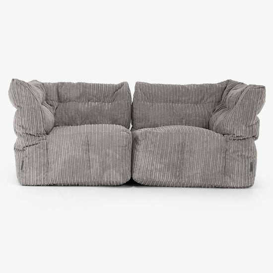 2 Piece Modular Sofa Set - Cord Graphite Grey 01