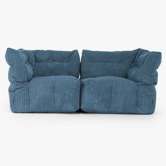 2 Piece Modular Sofa Set - Cord Navy Blue 01