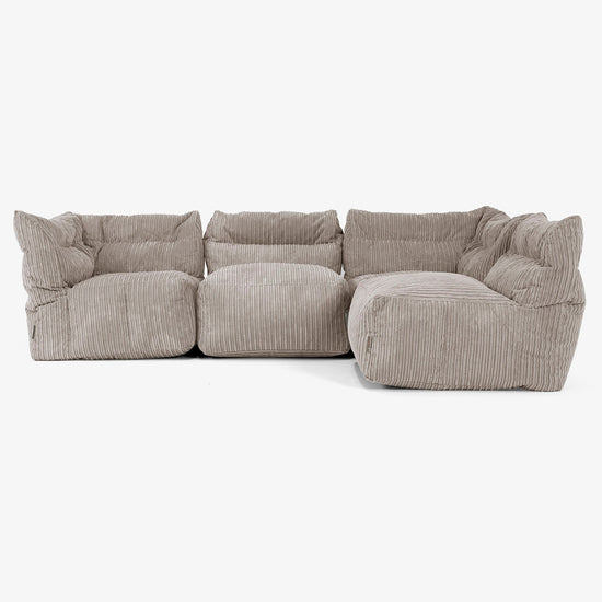 4 Piece Multi Modular Sofa Set - Cord Dovetail Grey 03