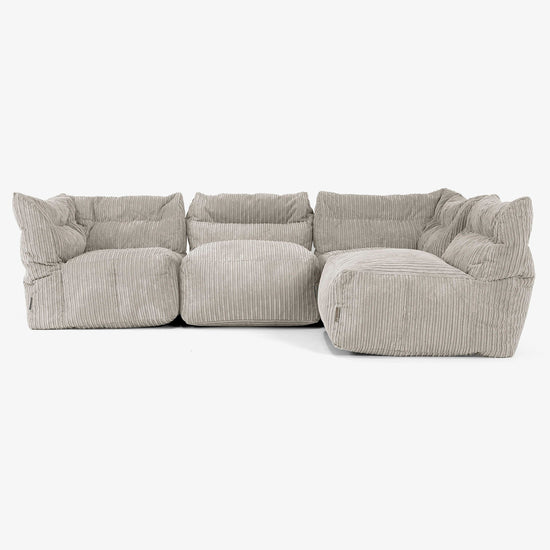 4 Piece Multi Modular Sofa Set - Cord Mink 03