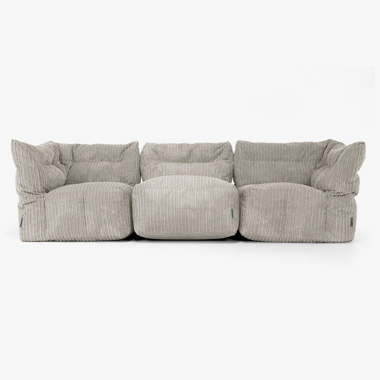 3 Piece Multi Modular Sofa Set - Cord Mink 01
