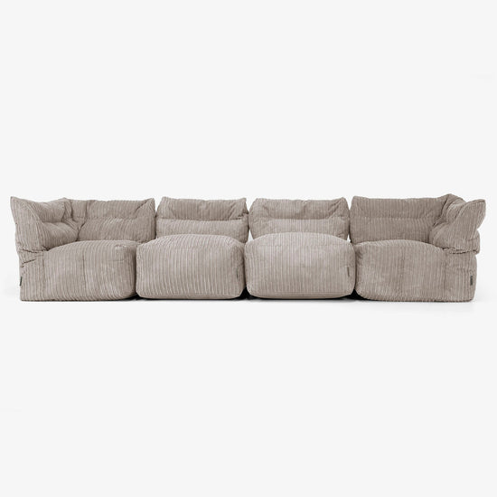 4 Piece Multi Modular Sofa Set - Cord Dovetail Grey 01