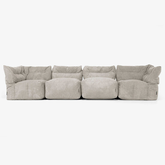 4 Piece Multi Modular Sofa Set - Cord Mink 01