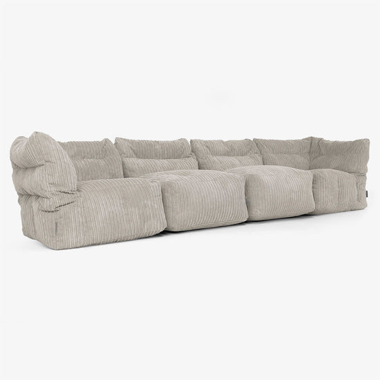 4 Piece Multi Modular Sofa Set - Cord Mink 02