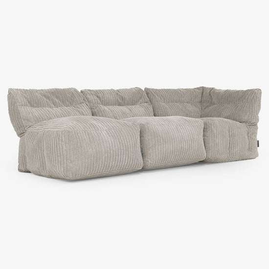 3 Piece Multi Open Modular Sofa Set - Cord Mink 03