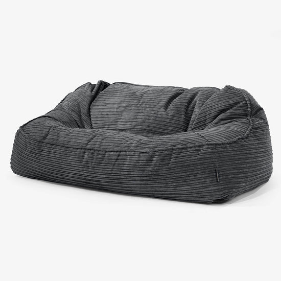 Sloucher Oversized Bean Bag Sofa - Cord Black 01