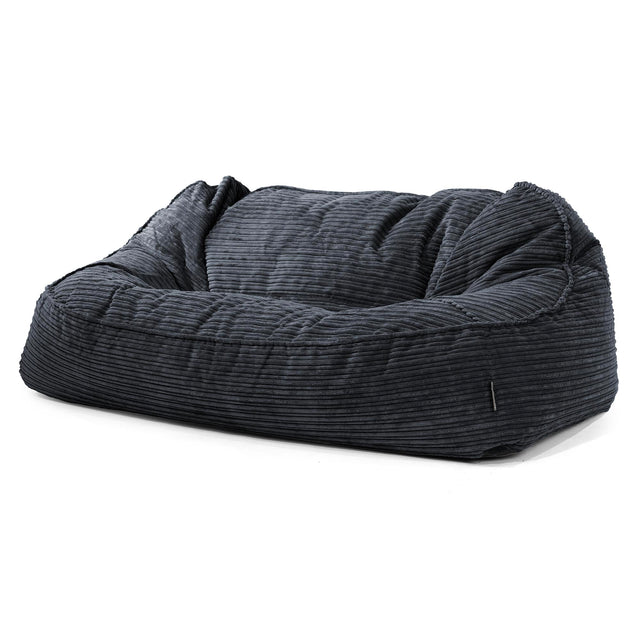 Sloucher Oversized Bean Bag Sofa - Cord Black 01