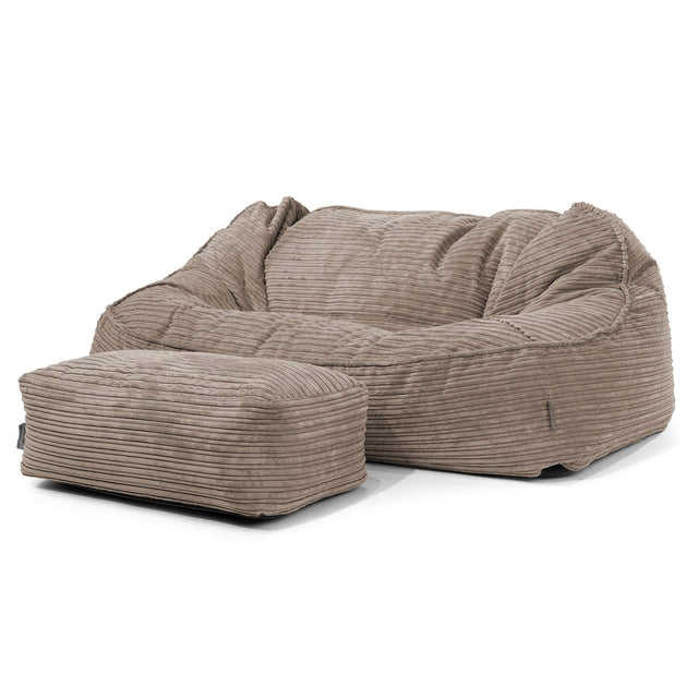 Sloucher Oversized Bean Bag Sofa - Cord Dovetail Grey 02
