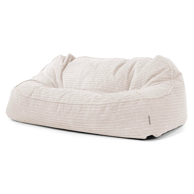 Sloucher Oversized Bean Bag Sofa - Cord Ivory 01