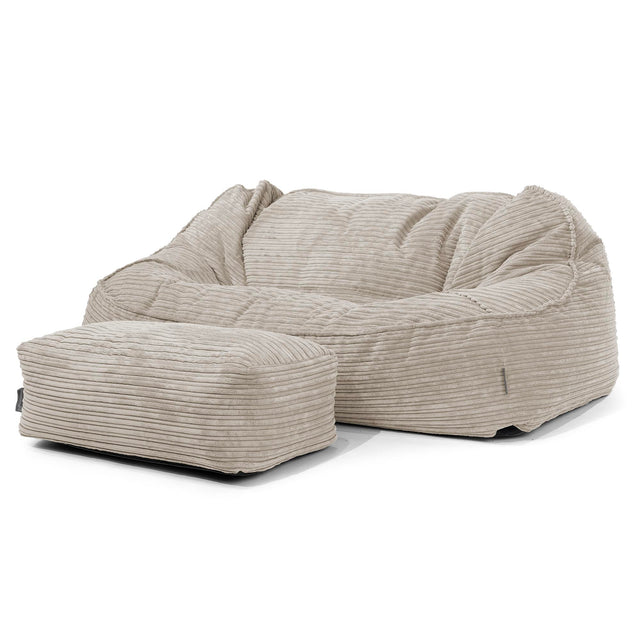 Sloucher Oversized Bean Bag Sofa - Cord Mink 02
