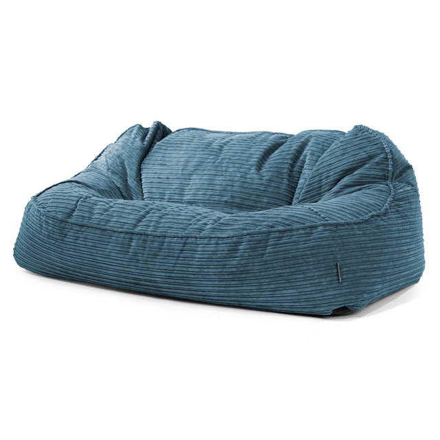 Sloucher Oversized Bean Bag Sofa - Cord Navy Blue 01