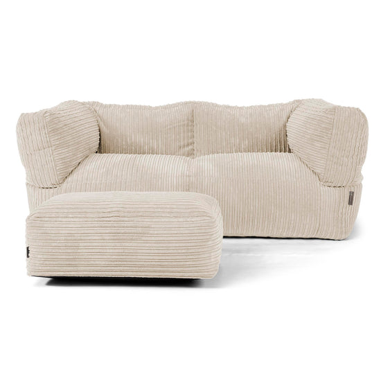 The 2 Seater Albert Sofa Bean Bag - Cord Cream 02