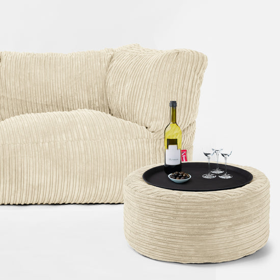 The 3 Seater Albert Sofa Bean Bag - Cord Cream 02
