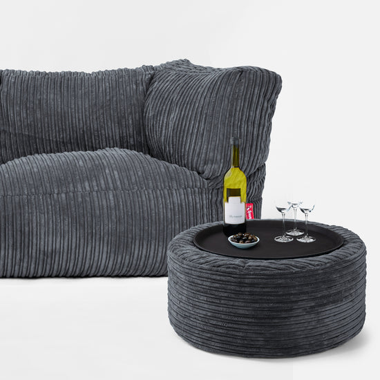 The 3 Seater Albert Sofa Bean Bag - Cord Slate Grey 03