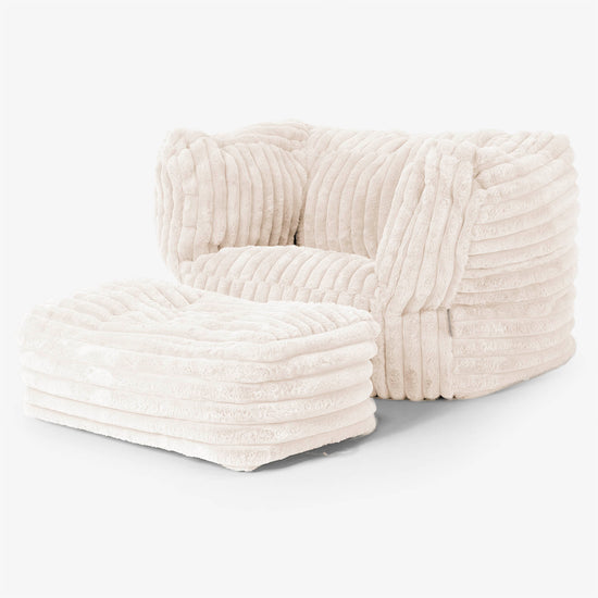 Albert Bean Bag Armchair - Ultra Plush Cord Cream 02