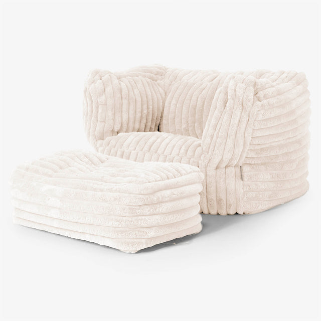 Albert Bean Bag Armchair - Ultra Plush Cord Cream 02