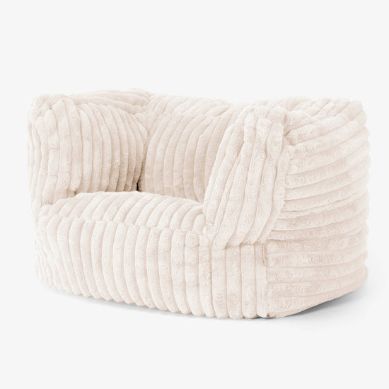 Albert Bean Bag Armchair - Ultra Plush Cord Cream 03