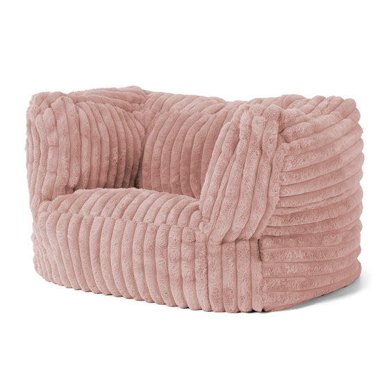 Albert Bean Bag Armchair - Ultra Plush Cord Dusty Pink 03