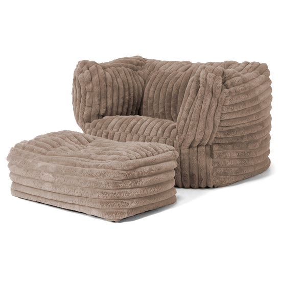 Albert Bean Bag Armchair - Ultra Plush Cord Minky 02