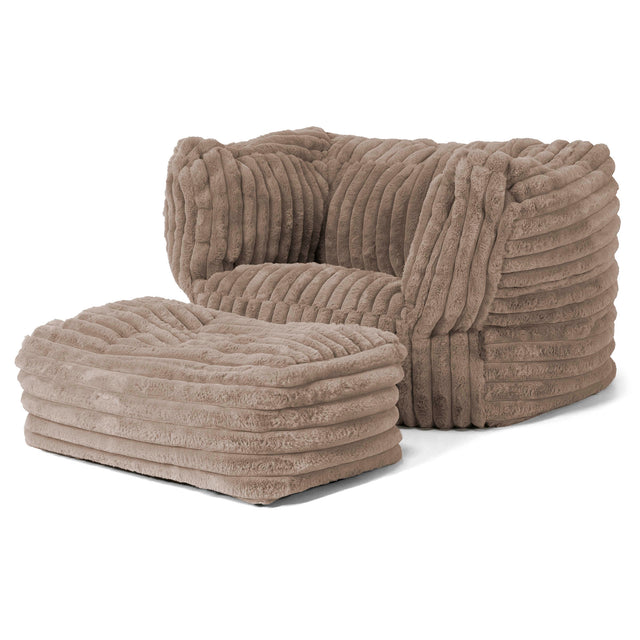 Albert Bean Bag Armchair - Ultra Plush Cord Minky 02