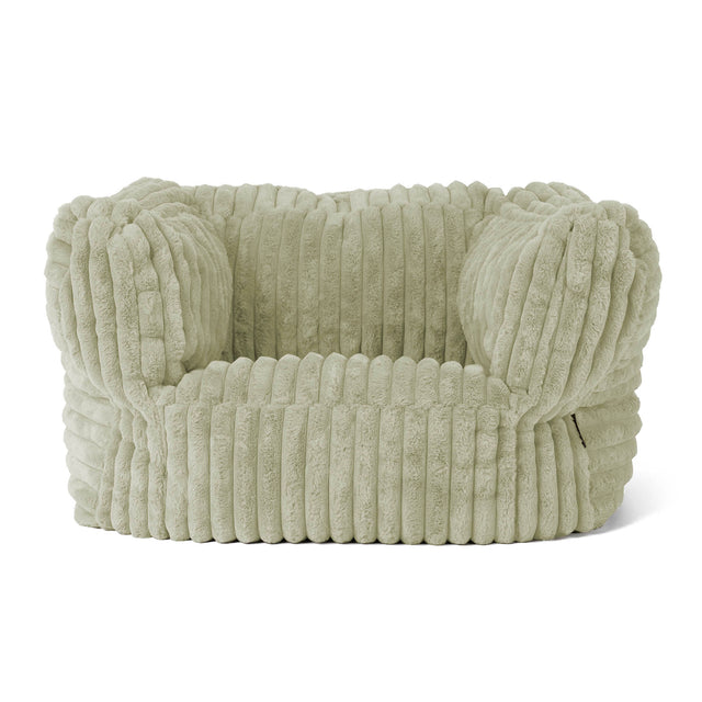 Albert Bean Bag Armchair - Ultra Plush Cord Sage Green 01