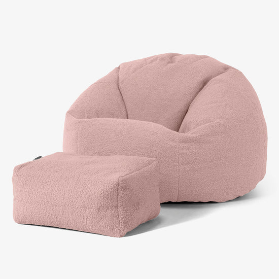 Classic Bean Bag Chair - Boucle Pink 02