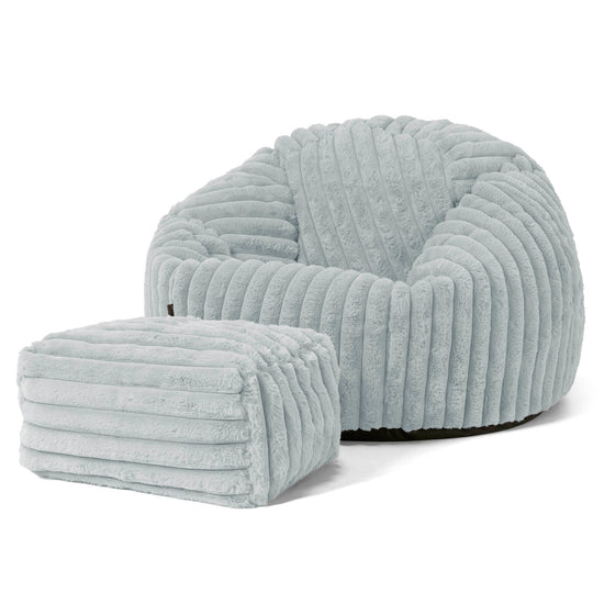 Classic Bean Bag Chair - Ultra Plush Cord Duck Egg Blue 02