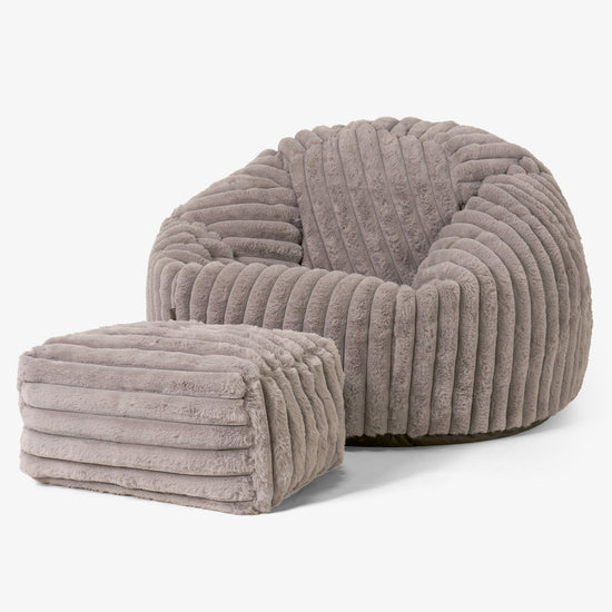 Classic Bean Bag Chair - Ultra Plush Cord Minky 02