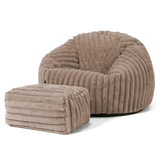 Classic Bean Bag Chair - Ultra Plush Cord Minky 02