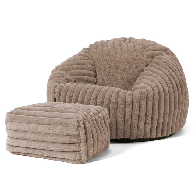 Classic Bean Bag Chair - Ultra Plush Cord Minky 02