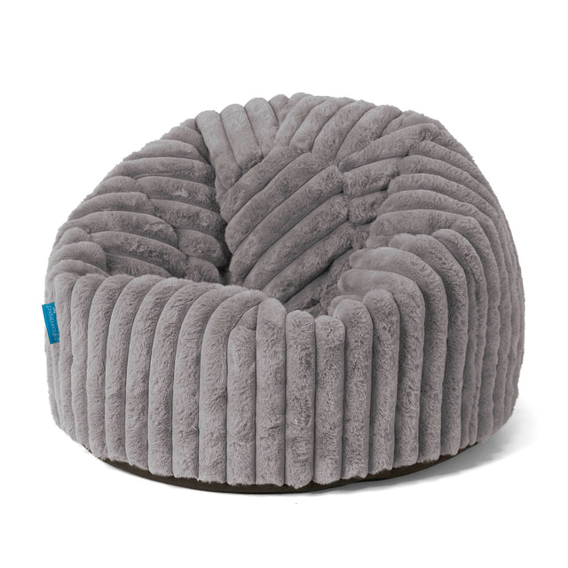 Classic Kids Bean Bag Chair 1-5 yr - Ultra Plush Cord Grey 01