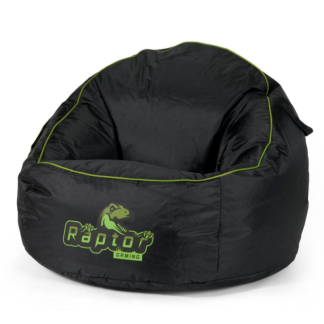 Egg Gamer Bean Bag Chair - Black / Green 01