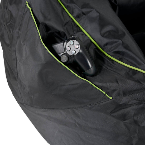 Egg Gamer Bean Bag Chair - Black / Green 04