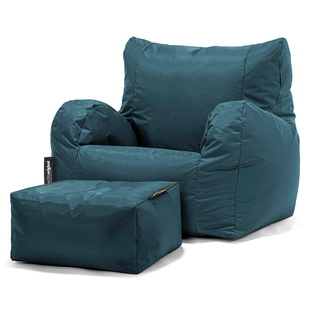 Garden Bean Bag Armchair - SmartCanvas™ Petrol Blue 02