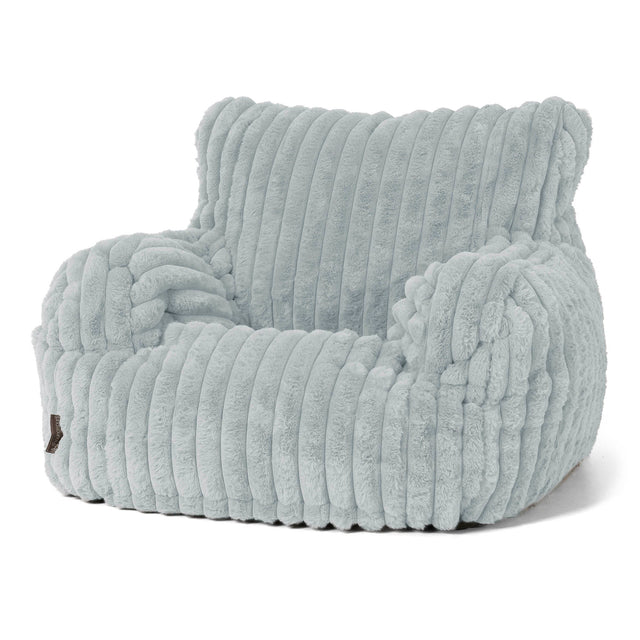 Josephine Bean Bag Armchair - Ultra Plush Cord Duck Egg Blue 01