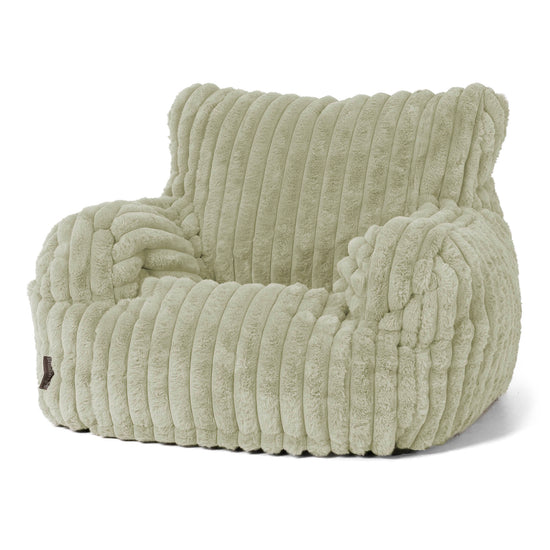 Josephine Bean Bag Armchair - Ultra Plush Cord Sage Green 01