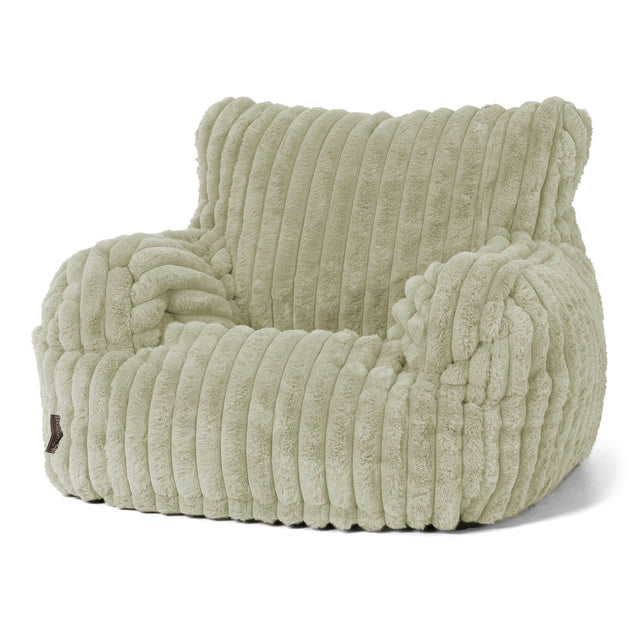 Josephine Bean Bag Armchair - Ultra Plush Cord Sage Green 01