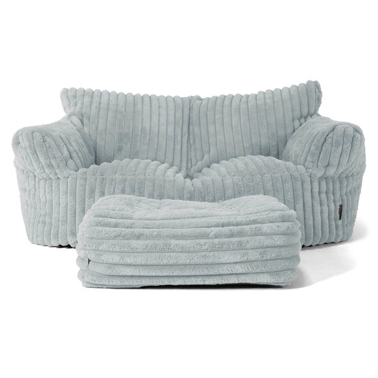 Josephine Sofa Bean Bag - Ultra Plush Cord Duck Egg Blue 02