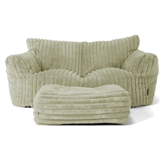 Josephine Sofa Bean Bag - Ultra Plush Cord Sage Green 02