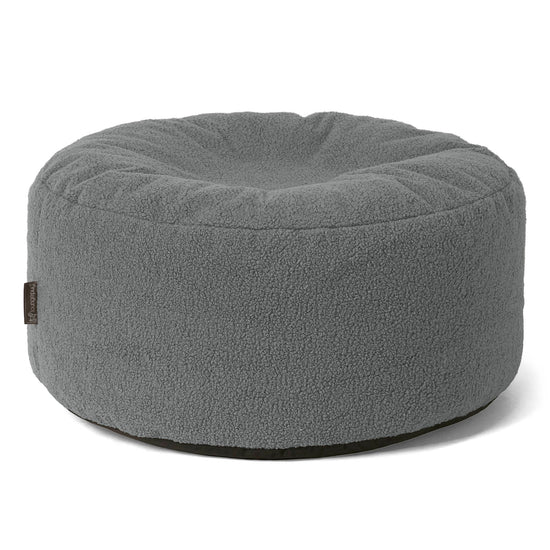 Large Round Pouffe - Boucle Grey 01