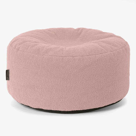 Large Round Pouffe - Boucle Pink 01