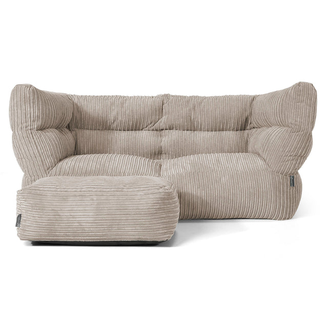 Louis 2 Seater Sofa Bean Bag - Cord Mink 02