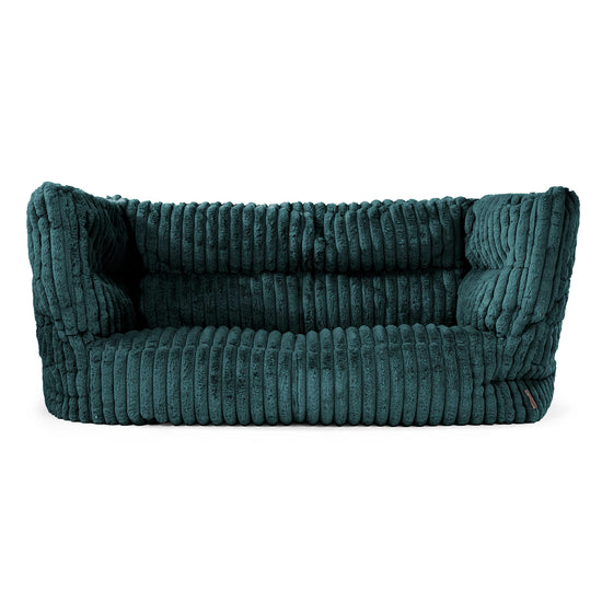 Louis 2 Seater Sofa Bean Bag - Ultra Plush Cord Teal 01