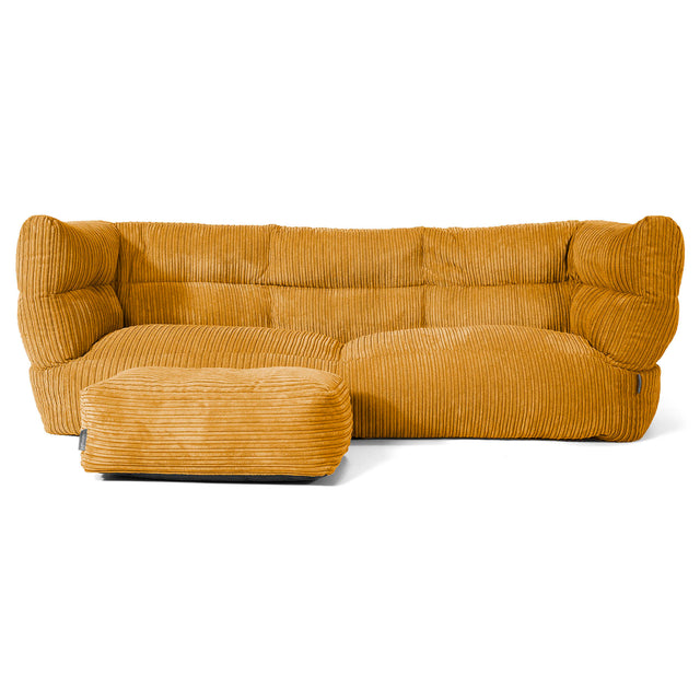 Louis 3 Seater Sofa Bean Bag - Cord Golden Honey 02