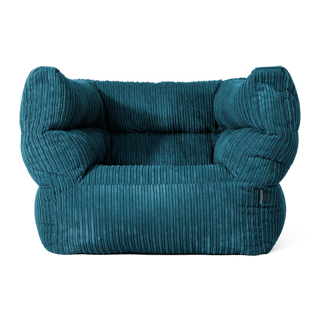 Louis Armchair Bean Bag - Cord Teal Blue 01