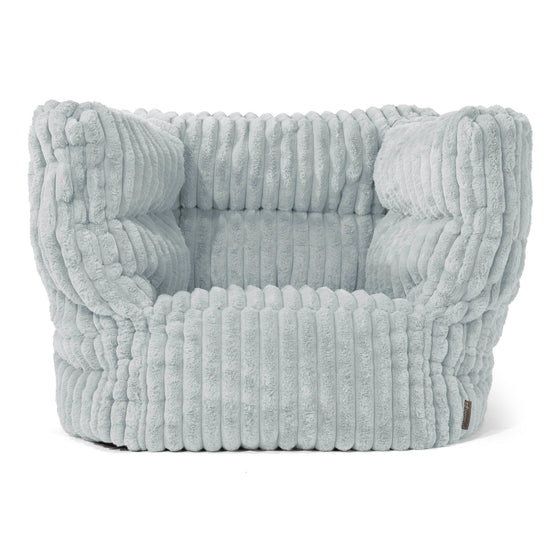 Louis Armchair Bean Bag - Ultra Plush Cord Duck Egg Blue 01